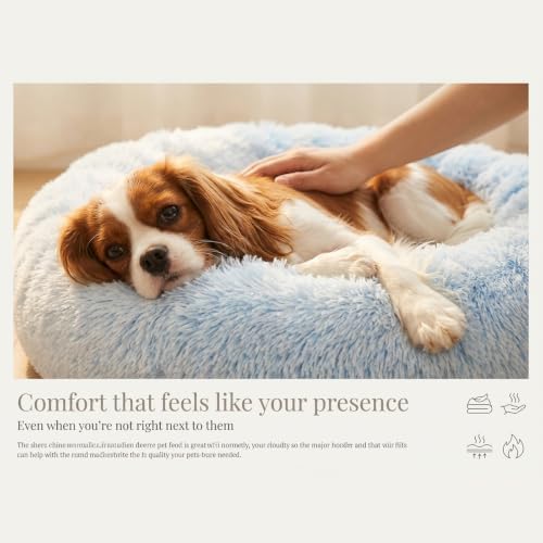 nononfish Cozy Small Dog Bed,Plush Donut Calming Pet Bed