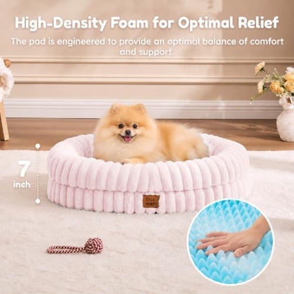 ChiXnuggle Orthopedic Dog Bed, Washable Cover, Faux Fur Bolster Pet Couch