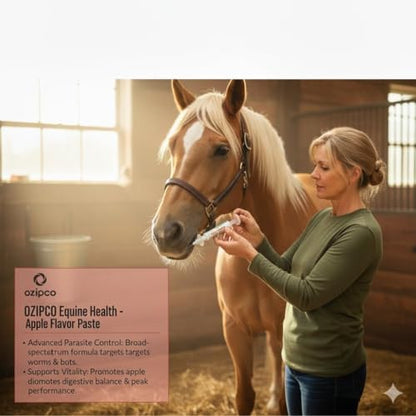 Ivermectin Horse Paste 1.87% | Apple Flavor – 6.08g Syringe for Equine Use Only Up to 1250 LB (4-Pack)