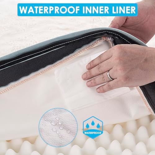 Sunheir Extra Large Orthopedic Dog Bed, XL Waterproof Dog Crate Bed, Blue