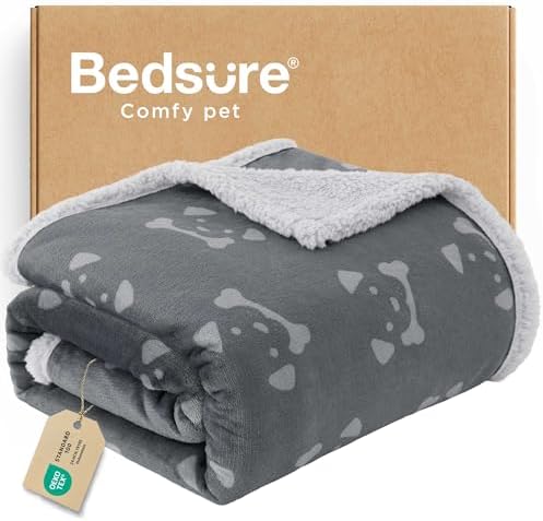Bedsure Waterproof Dog Blankets for Large Dogs - 40"X50", Anchor Gray