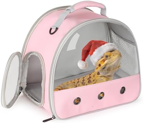 Bearded Dragon Carrier,Lizards Cage,Hamster Outdoor Used,Small Animal Travel Carrier for Sugar Glider Hedgehog Rat Parrot Bird Guinea Pig, Portable Guinea Pig Travel Carrier for Two