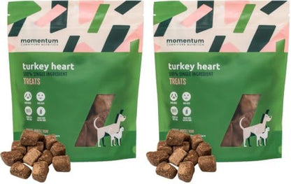 Momentum Carnivore Nutrition Freeze-Dried Turkey Heart Dog Treats & Cat Treats – Single-Ingredient, High-Protein, Grain-Free, Lean & Easily Digestible – Made in USA – 3 oz Bag (Pack of 2)