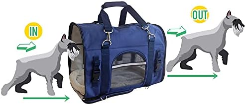 6-in-1 Sturdy Pet Carrier Backpack, Front Pack, Shoulder Bag, Pet Hand Bag, Car Seat Crate, Soft-Sided pet Carrier, Small Dog & Cat Travel Carrier, Size Medium for Pets 14-16" Long