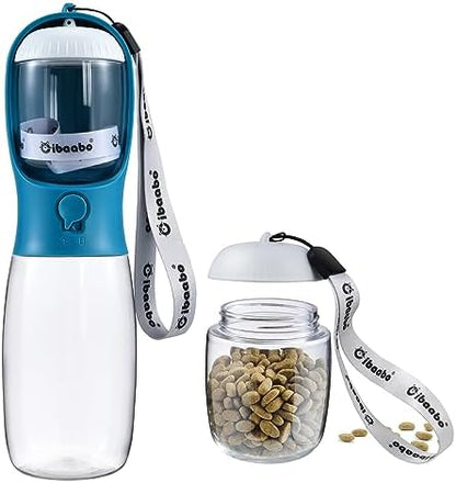 Cibaabo Dog Water Bottle Portable with Food Container & Filter for Travel