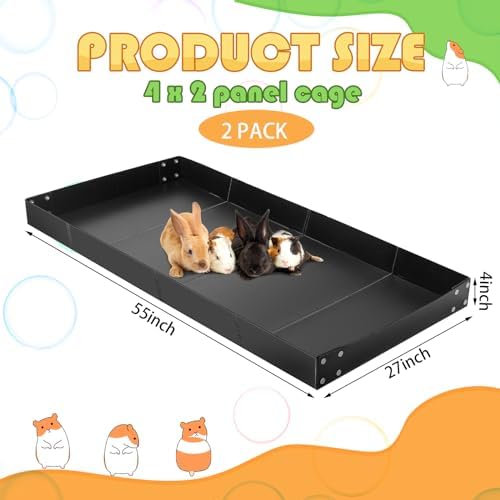 Wenqik 2 Pcs Guinea Pig Cage Liner Corrugated Plastic Base, Black