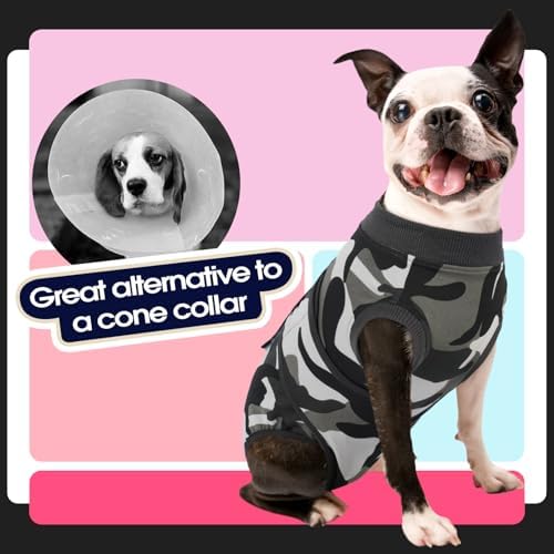 FUAMEY Dog Surgery Recovery Suit, Soft Breathable Neuter Suit for Male Dogs