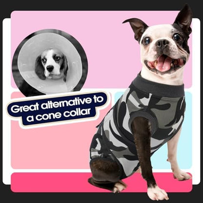 FUAMEY Dog Surgery Recovery Suit, Soft Breathable Neuter Suit for Male Dogs