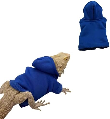Lizards Clothes for Bearded Dragon Cotton Hoodies Leopard Gecko Costume, Reptile Hoodies Apparel for Skin Protection