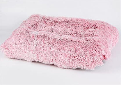 Long Plush Calming Pet Bed Cuddler Pet Bed Tie-Dye Pink M