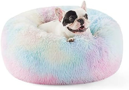 Bedsure Calming Small Dog Bed Donut Washable Cat＆Puppy Bed,23 inches