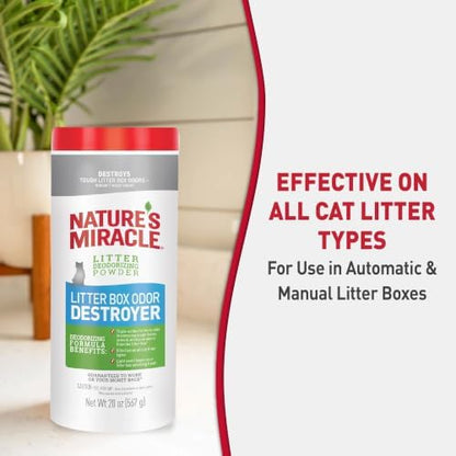 Nature's Miracle Cat Litter Box Odor Deodorizer Powder, 20 oz
