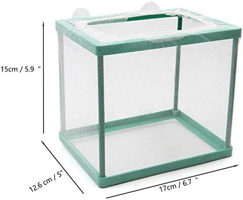 COMOK Fish Hatchery Breeder Box Aquarium Separation Net Nylon Incubator Mesh Fish Breeding Tanks Isolation Box Green Square