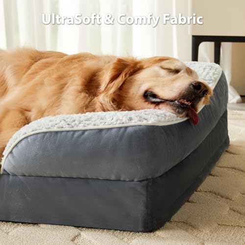 LEXTRO Washable Orthopedic Dog Bed, Waterproof Couch for Large Senior Dogs