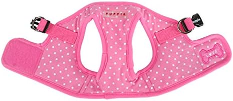 Puppia Dotty Step-in Vest Dog Harness No Pull No Choke Easy Wear Training Walking for Small Dog, Small, Pink