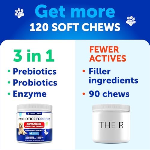 Probiotics for Dogs - 240 Chews - Dog Yeast Probiotic - Dog Probiotics