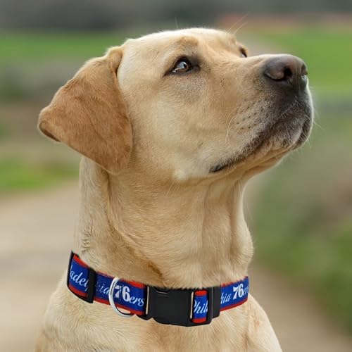 New & Improved Pets First NBA PET Collar Philadelphia 76ERS Dog Collar, Size Large Basketball Team Collar for Dogs & Cats. A Shiny & Colorful Dog & Cat Collar Licensed by The NBA