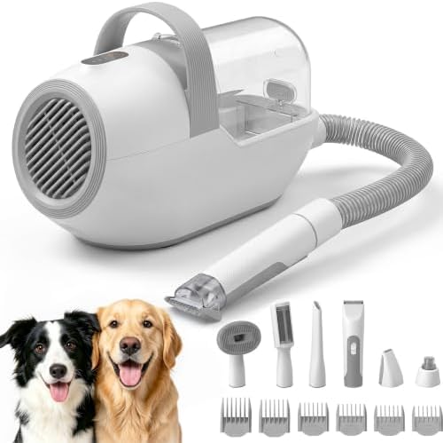 Dog Grooming Vacuum, 6-in-1 Pet Grooming Kit with Nail Grinder
