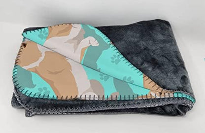 Caroline's Treasures MLM1047TBLT Fawn Cardigan Corgi Soft Travel Blanket with Bag Airplane Blanket, Indoor Outdoor Camping Blanket for Traveling, Picnics, Beach Trips, Concerts