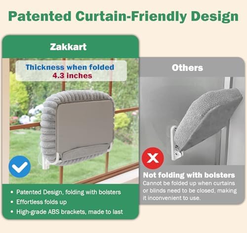 Zakkart SnugCloud Foldable Cat Window Perch (Brown, L)