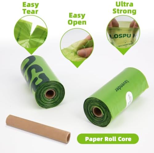 Dog Poop Bags Rolls, Extra Thick Leak Proof Pet Waste Bag, 360 Count Tear Resistant Poop Bags for Dogs for Outdoor Doggie Walking and Cat Litters Cleaning