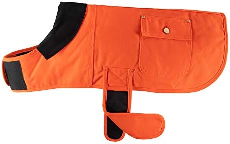 Carhartt Firm Duck Insulated Dog Chore Coat, Durable Weather Resistant Coat for Cold and Windy Conditions, Contains PFAS (Hunter Orange), Small