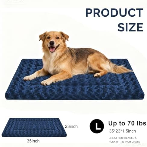 Dog Bed Mat - Dog Crate Pad - Reversible Mat for Pet Comfort - Soft Bed Crate Pads with Dual-Sided Design for All Seasons - Durable, Machine Washable Mat for Crates, Travel, and Home