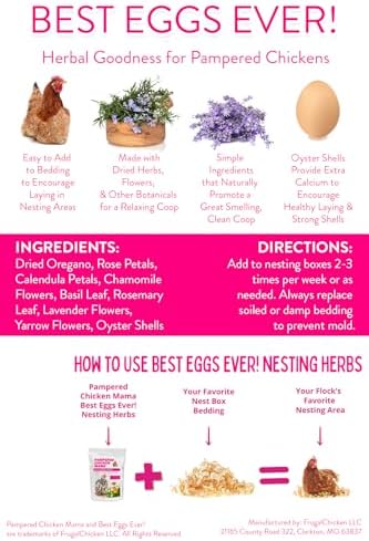 Pampered Chicken Mama Best Eggs Ever! Nesting Herbs for Chickens (10 Ounces) | Chicken Nesting Herbs