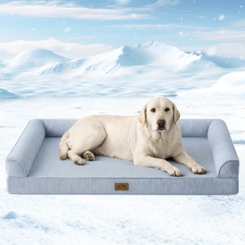 COZY KISS Cooling Dog Bed for Extra Large Dogs, 48" Orthopedic Pet Sofa