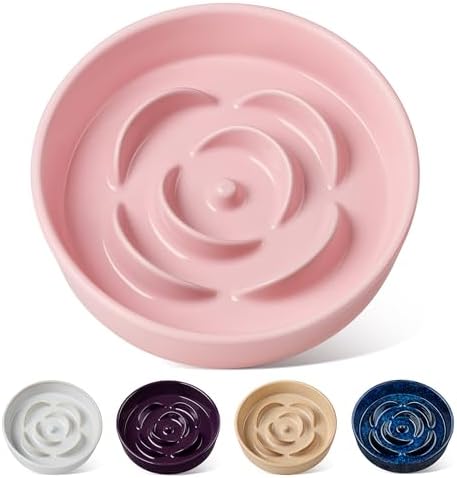 vancasso Ceramic Slow Feeder Dog Bowl, 1.5 Cup Puzzle Dish for Medium Breed
