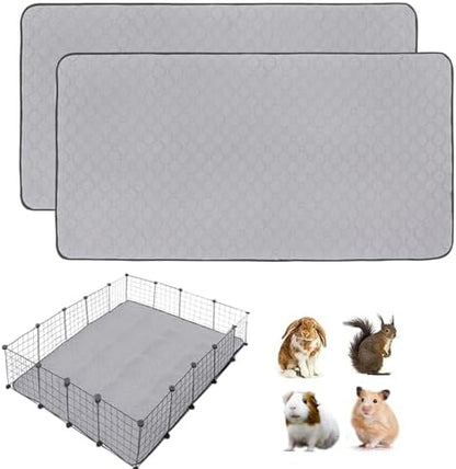 Guinea Pig Cage Liners 48''X60'', 2 Pack Guinea Pig Bedding Washable, Non Slip Reusable Super Absorbent Guinea Pig Pee Pads Mats Fleece for Small Animals Hamster Rabbit Chinchilla Rat