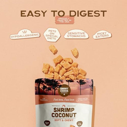 Smart Cookie Healthy Soft Dog Treats - Shrimp & Coconut - Grain Free Limited Ingredient Training Treats for Dogs with Sensitive Stomach & Allergies, Natural Novel Protein, Made in the USA (5oz.)