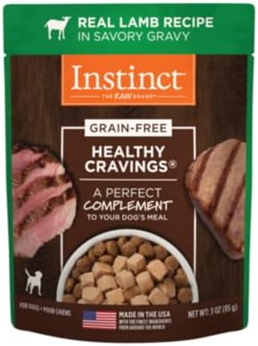 Instinct Healthy Cravings Wet Dog Toppers, Lamb, 3 oz Pouches (24 Count)