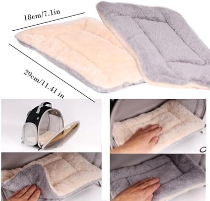 Portable Travel pet Backpack Carrier with Self Warming Pet Bed Set, Guinea Pig Carrier for 2,Reptile Travel Carrier for Lizards Sugar Glider Hedgehog Rat Parrot Birds Breathable Hangbag