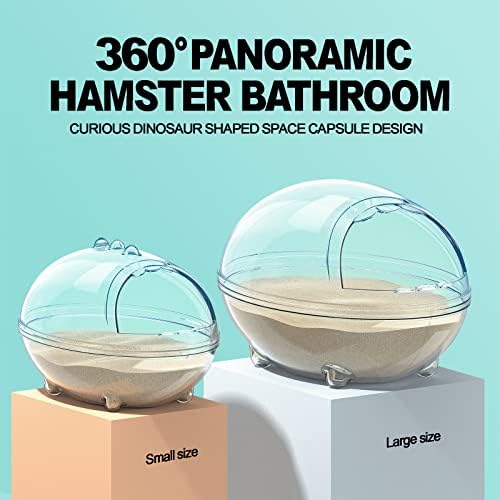 lazYYzal Hamster Bathroom,Hamster Bathtub Box,dust Bath for Hamster,Hamster Sand Bath Container,Hamster Bath,Hamster Bathing Bowl,Transparent Hamster Bathtub Toilet for Hamster Accessories (S)