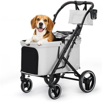 X6 Pet Stroller for Medium Large Pets Up to 70Lbs, Gray