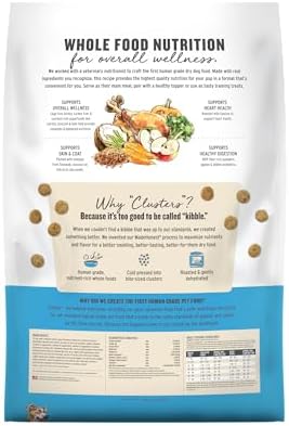 The Honest Kitchen Grain Free Turkey & Superfoods Whole Food Clusters, Human Grade Dry Dog Food, Vet-Crafted Nutritional Support for Skin, Coat, Digestion & Overall Wellness, 20 lb Bag