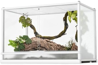 101 Gallon Reptile Tank, Reptile Enclosure for Easy Maintenance, Top Screen Ventilation & Glass Sliding Door 38x24x26''