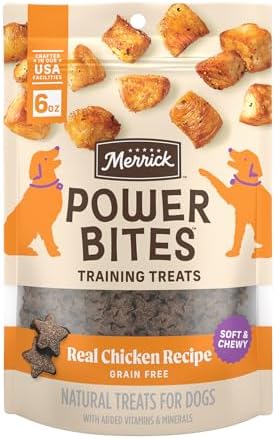 Merrick Power Bites Real Chicken Recipe Dog Treats, 6 oz Bag