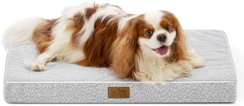 COZY KISS Flat Dog Crate Bed Washable for Small Dogs, S 24x16 inch Grey