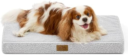 COZY KISS Flat Dog Crate Bed Washable for Small Dogs, S 24x16 inch Grey