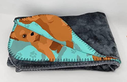 Caroline's Treasures MLM1062TBLT Red Yorkie Soft Travel Blanket with Bag Airplane Blanket, Indoor Outdoor Camping Blanket for Traveling, Picnics, Beach Trips, Concerts