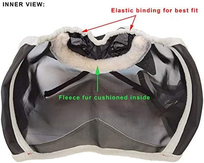 T TEKE Fine Mesh Horse Fly Mask w/No Ears, UV Blocking 3D Eye Visor with Extra Fleece Cushioned Forehead, Protection from Insect Pests