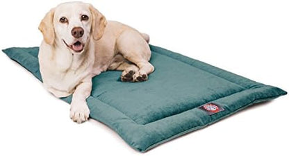 Majestic Pet Dog Crate Mat - Machine Washable Soft Plush Pet Bed Pad for Crates & Kennels | USA Crafted | 42"x26" Villa Azure