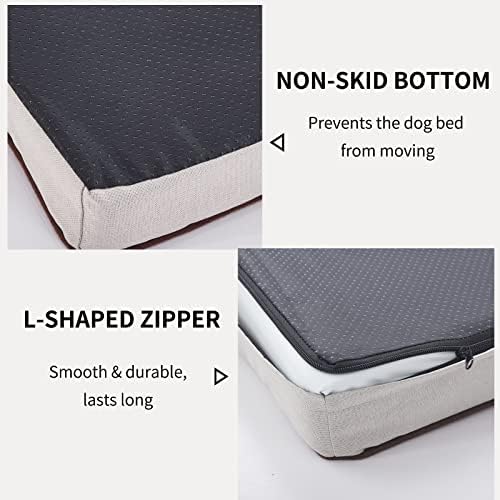 Orthopedic Memory Foam Dog Bed, Cooling Dog Beds for Medium/Large Dogs -Waterproof Pet Bed for Crate with Removable Washable Cover, XL(41inch,90Lbs)