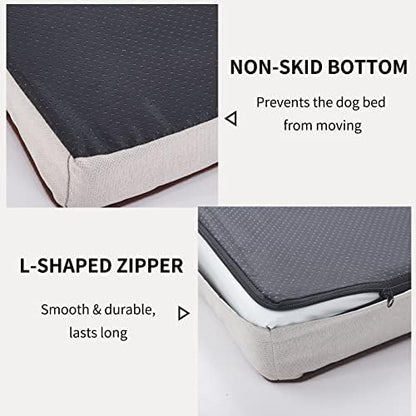Orthopedic Memory Foam Dog Bed, Cooling Dog Beds for Medium/Large Dogs -Waterproof Pet Bed for Crate with Removable Washable Cover, XL(41inch,90Lbs)