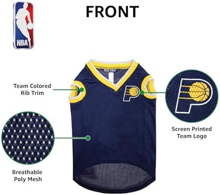 Pets First NBA INDIANA PACERS DOG Jersey, X-Small - Tank Top Basketball Pet Jersey