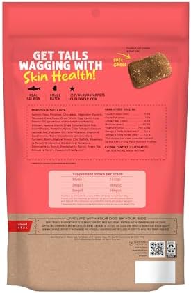 Cloud Star Dynamo Dog Skin & Coat Soft Chews Grain Free Dog Treats, Salmon, 14 oz. Pouch