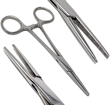 Dog Pet Ear/Nose Hair Puller Grooming Hemostat Locking Forceps Pliers, 5.5" (14cm), Straight