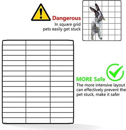 LURIVA Small Animal Playpen, Guinea Pig Cages, Pet Playpen, Rabbit Cage,Small Animal Cage, Puppy Kitten Dog Playpen, Indoor Outdoor Portable Metal Wire Yard Fence,15 X 12 Inch, 28 Panels, Black